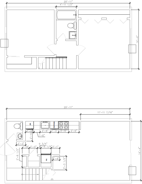 2 Story, 2 BR, 1.5 BA floor plan